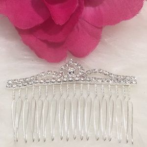 🌹Fashion Jewelry Silver Tone Rhinestone Hair Comb